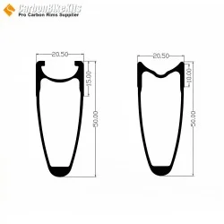 700C 50x20.5mm Clincher / Tubular Road Bike Rims